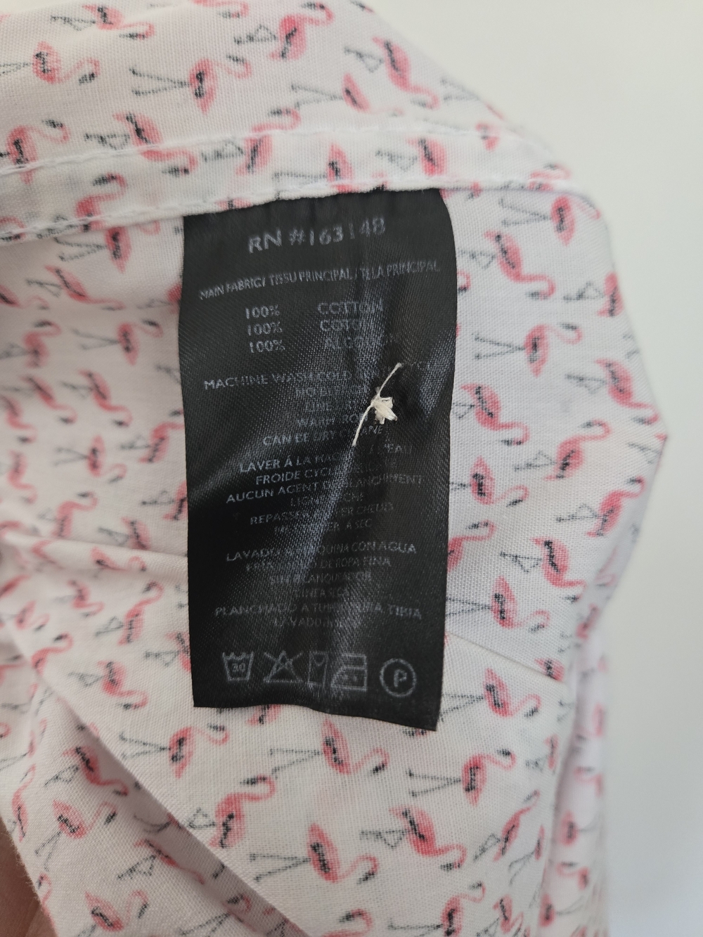 Slate & Stone White Short-Sleeve Button-Down Shirt with Red Micro Print - Picture 6 of 6